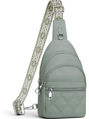 Women's Green Anti Theft RFID Sling Purse Travel Crossbody Shoulder Bag
